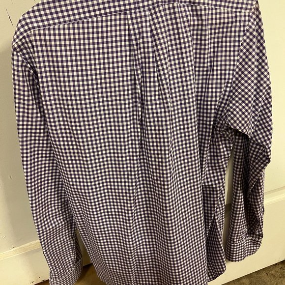 Men's Purple/White Ralph Lauren Longsleeve Polo Shirt - Picture 3 of 3